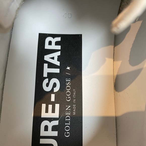 Golden Goose Pure Star Sneaker White/Creamy White Heel sz 40 NIB - Picture 6 of 10